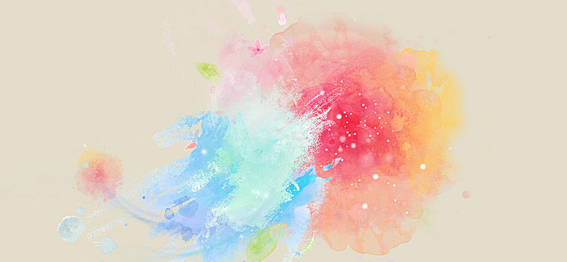800x370 Handpainted Brush Strokes Background Decoration, Watercolor - Graphic Design Painting