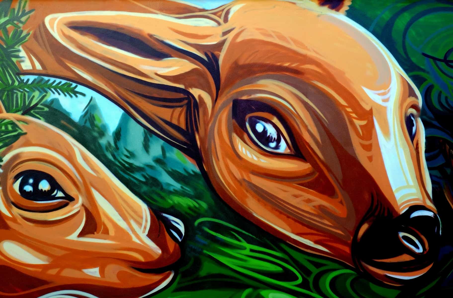 1823x1200 Free Picture Illustration, Graphic, Animal, Head, Art, Colorful - Graphic Painting