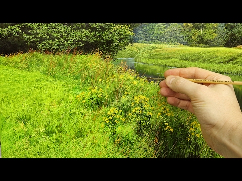 480x360 83 How To Paint A Detailed Landscape Foreground Oil Painting - Grass Painting
