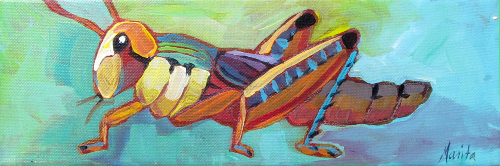 Grasshopper Painting At Paintingvalley Com Explore Collection Of Grasshopper Painting