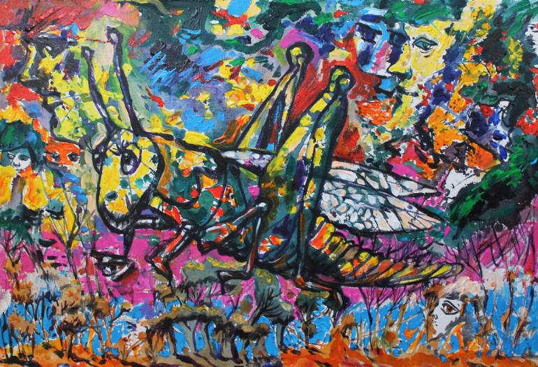770x525 Saatchi Art Grasshopper Painting By Kostiantyn Aksonov - Grasshopper Painting