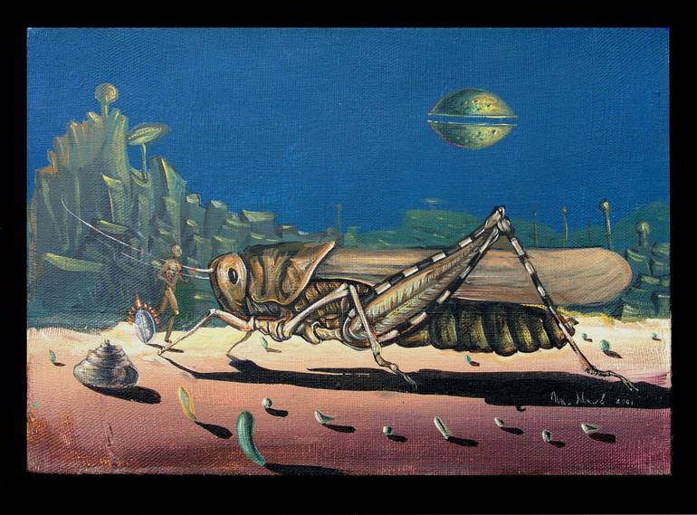 770x569 Saatchi Art The Grasshopper Painting By Ivan Mitev - Grasshopper Painting