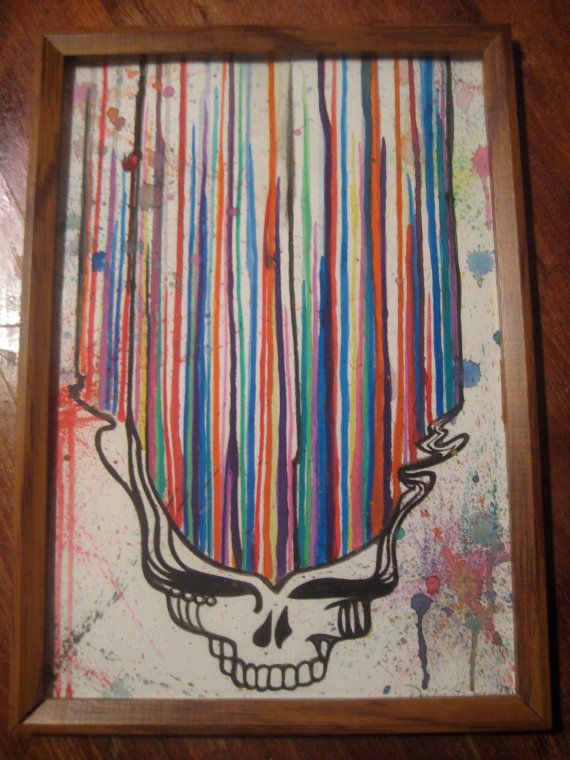 570x760 Grateful Dead Dripping Watercolor Steal Your Face Grateful Dead - Grateful Dead Canvas Painting