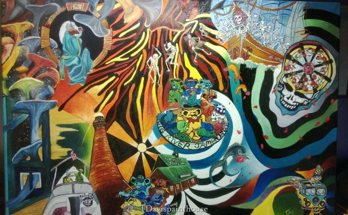 1200x742 Painting Grateful Dead River Dancers Oil Painting Grateful - Grateful Dead Painting