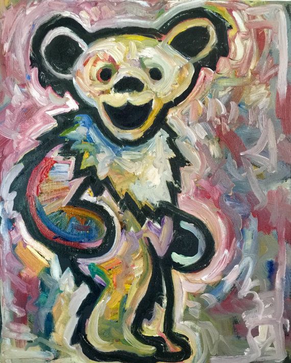 570x710 Grateful Dead Art Dancing Bear By Matt Pecson Pop Art Painting - Grateful Dead Painting