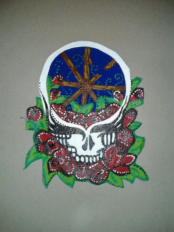 570x760 Grateful Dead Arthand Painted Grateful Dead Steal Your Wheel - Grateful Dead Painting