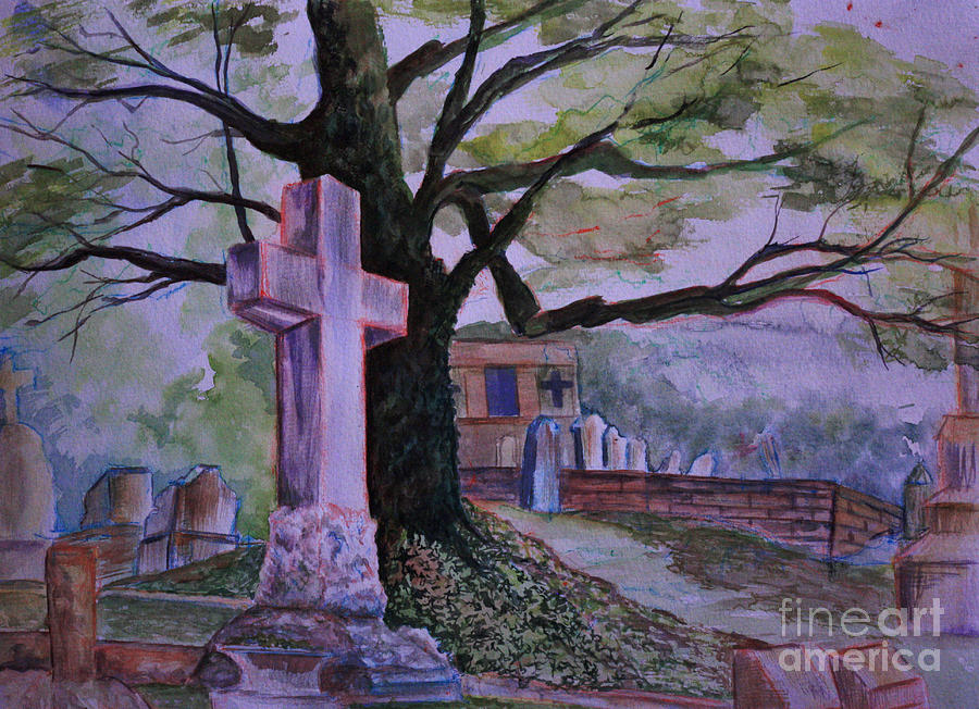 900x652 Georgia Graveyard Painting By Janet Felts - Graveyard Painting