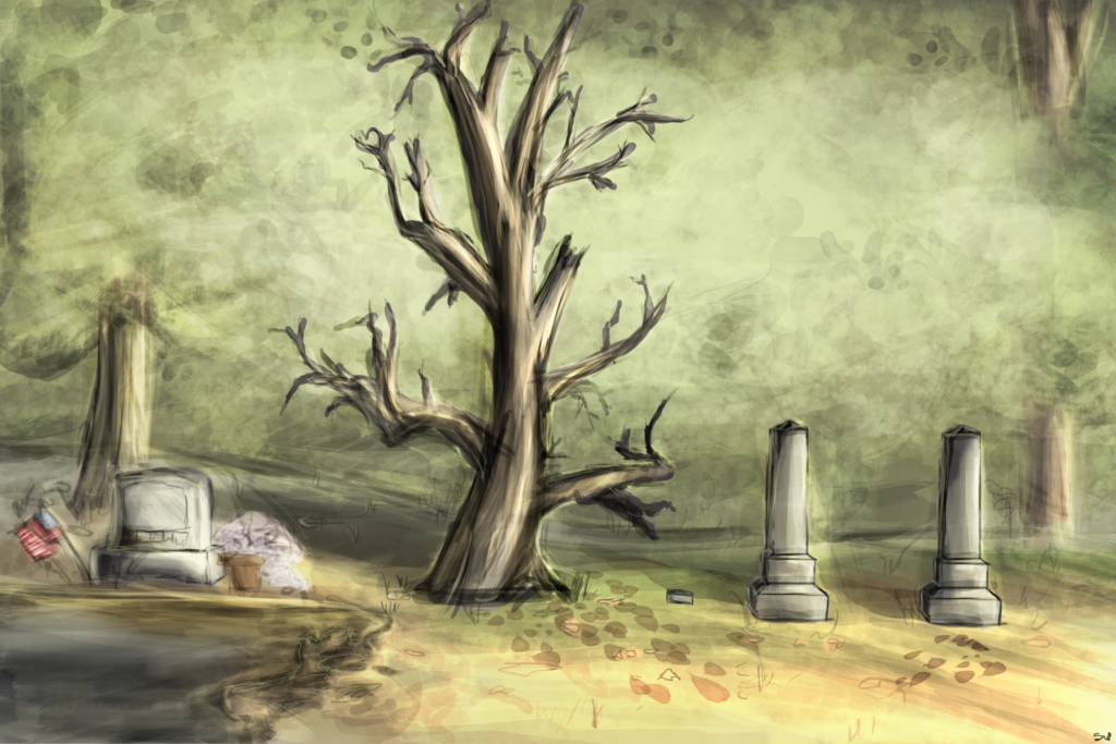 1024x683 Local Graveyard Painting By Ikeelu12321 - Graveyard Painting