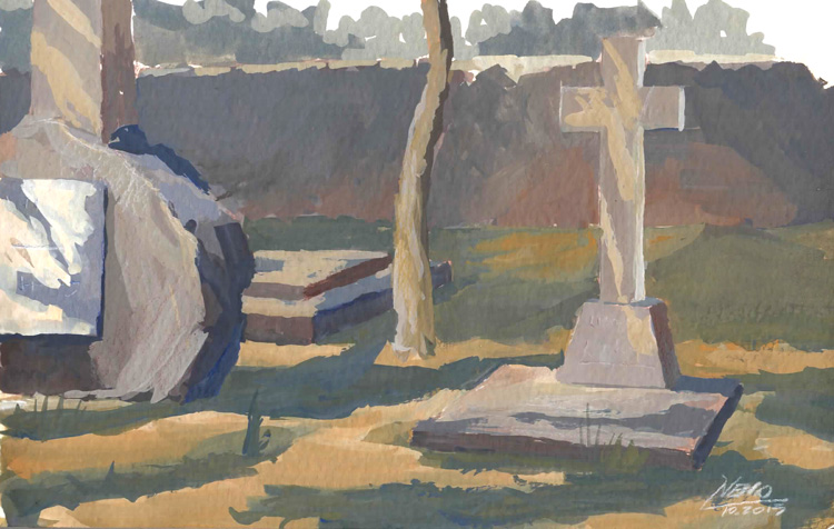 750x476 Painting The British Graveyard In Gouache - Graveyard Painting
