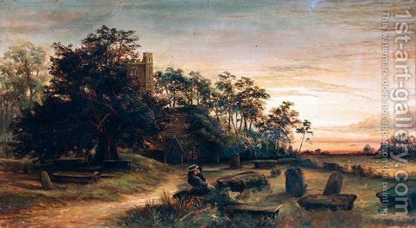 600x329 The Graveyard William Henry Waring Reproduction 1st Art Gallery - Graveyard Painting