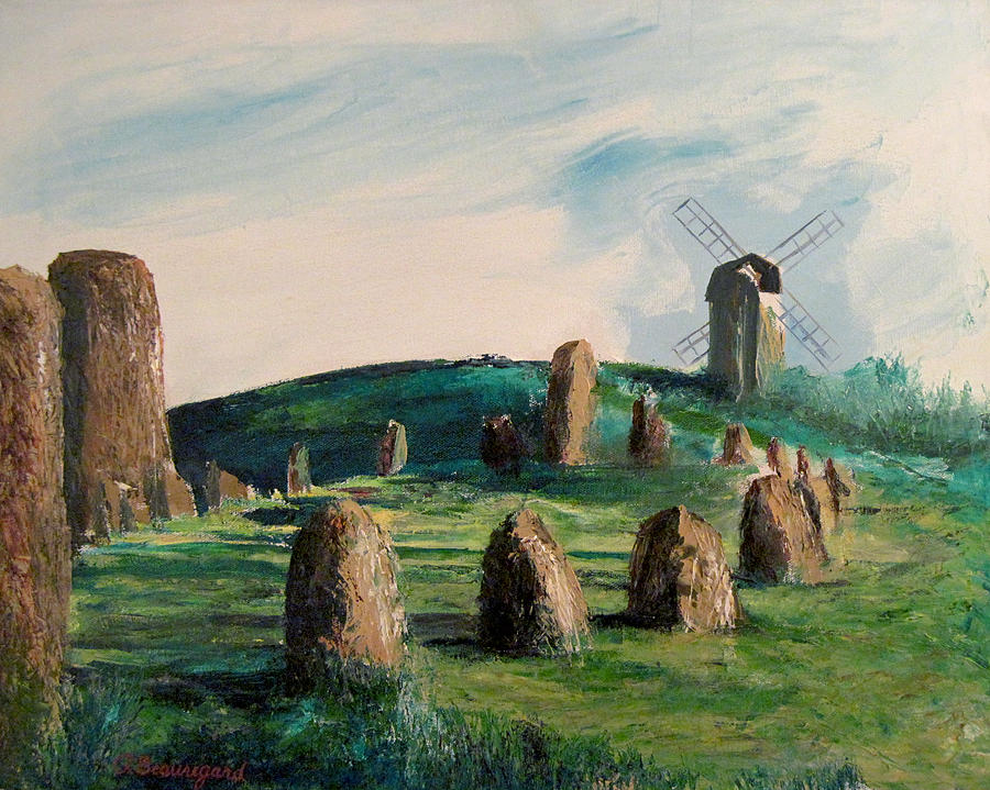 900x719 Viking Graveyard Painting By Richard Beauregard - Graveyard Painting