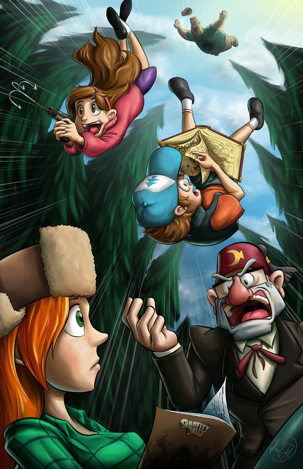 1024x1583 Gravity Falls By Kuurion - Gravity Falls Painting