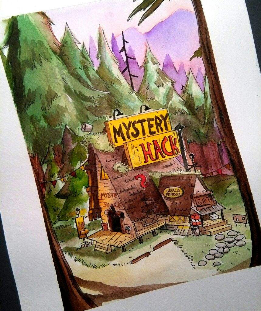 859x1024 Mystery Shack Painting Gravity Falls Amino - Gravity Falls Painting