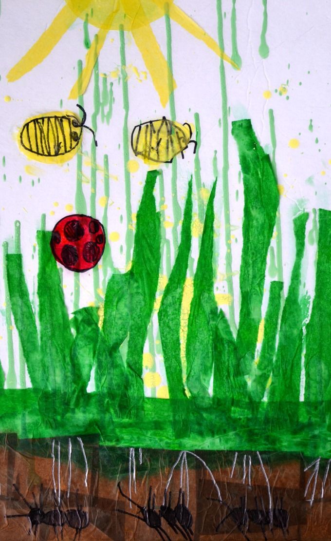 680x1110 Gravity Painting + Spring Collage (A Fun Steam Art Project - Gravity Painting