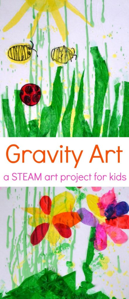 442x1024 Gravity Painting + Spring Collage (A Fun Steam Art Project For Kids) - Gravity Painting