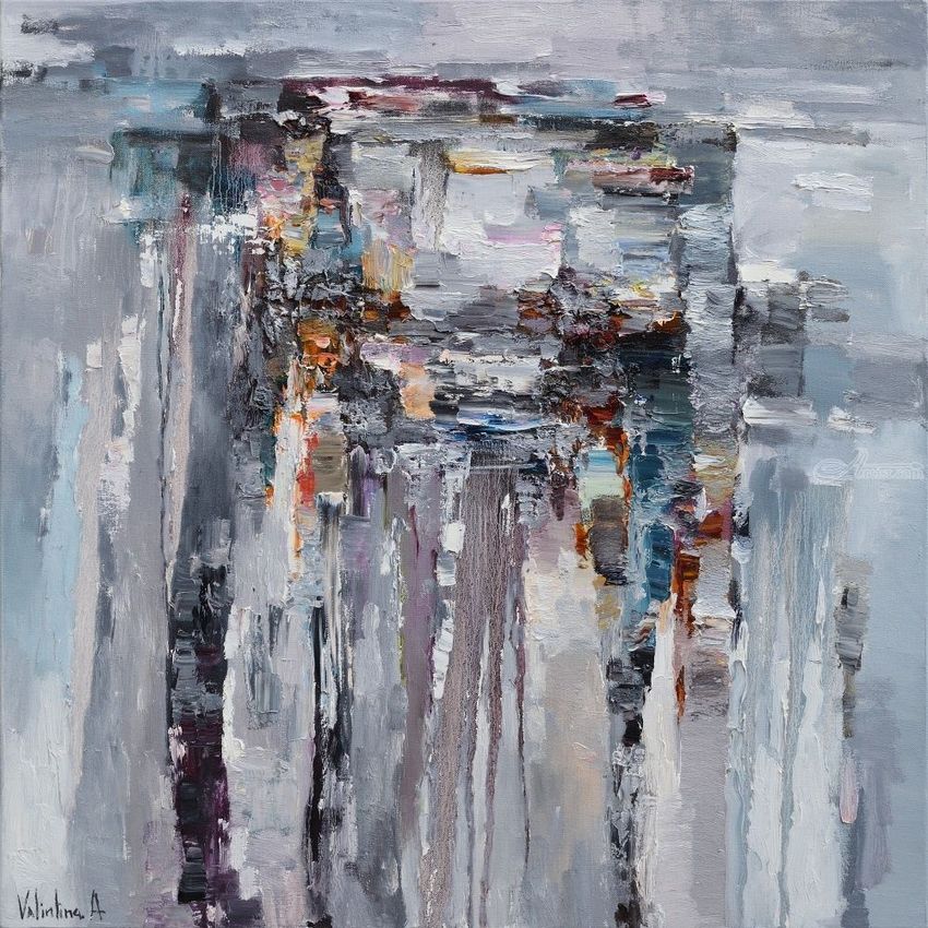 850x850 Gray Abstract Painting - Gray Abstract Painting