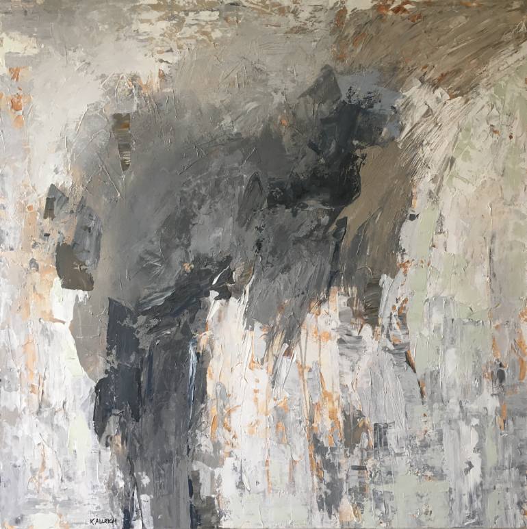 770x773 Saatchi Art Elevation Grey + White Abstract Painting By Karri - Gray Abstract Painting