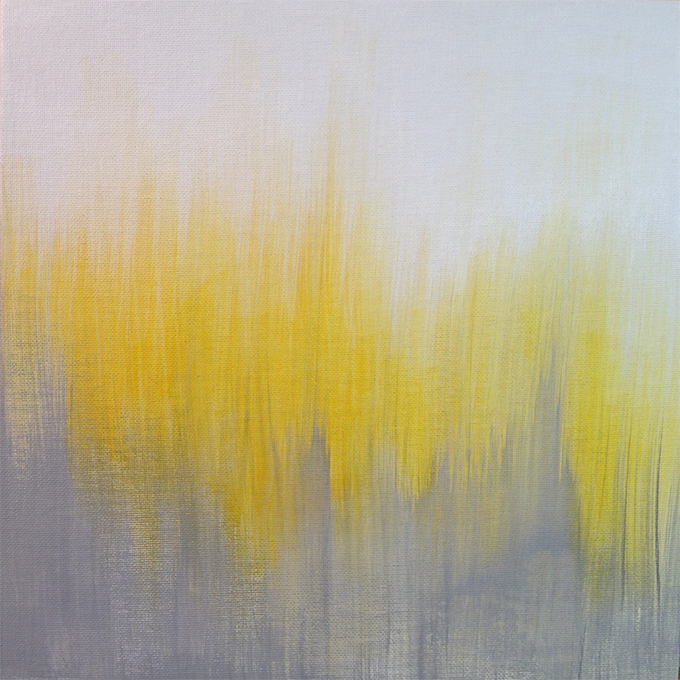 680x680 Yellow Gray Ikat Abstract Painting I Paintings Kegilmore Gray - Gray Abstract Painting