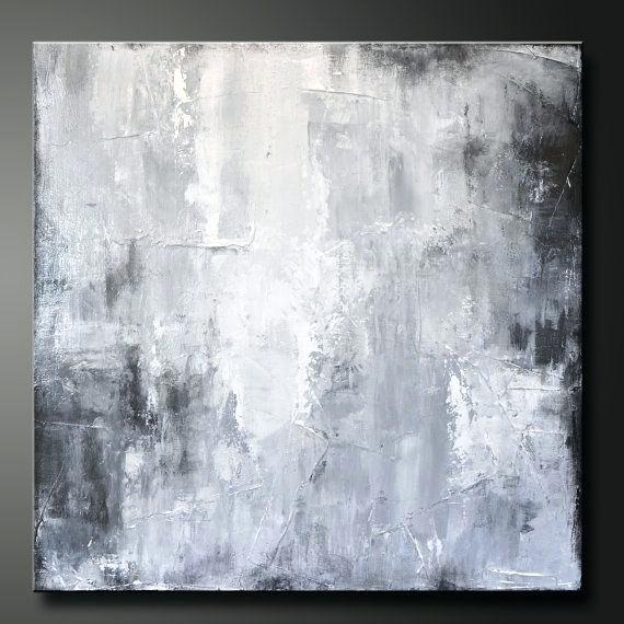 570x570 Gray Abstract Art Dark Shadow X Abstract Acrylic By Large Grey - Gray Abstract Painting