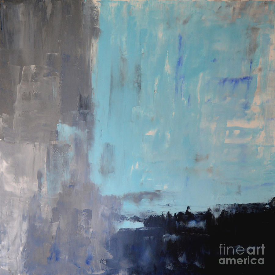 900x900 Blue Gray Black Abstract Painting Painting By Voros Edit - Gray Abstract Painting