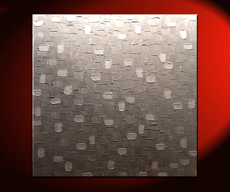 750x627 Large Grey White Painting Abstract Textured Wall Art Urban - Gray Canvas Painting