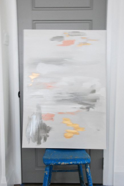 435x650 Make Your Own Diy Abstract Art With This Tutorial - Gray Canvas Painting