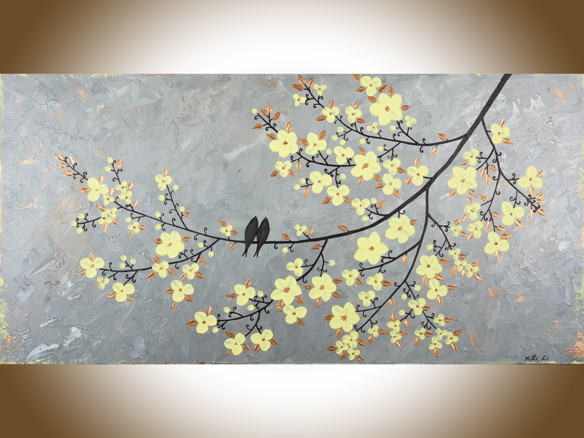 1200x900 Vanilla By Qiqigallery 48 X 24 Large Abstract Painting Gray - Gray Canvas Painting