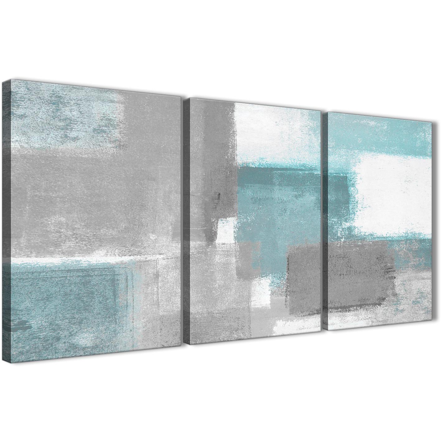 1421x1421 3 Panel Teal Grey Painting Living Room Canvas Wall Art Decor - Gray Canvas Painting