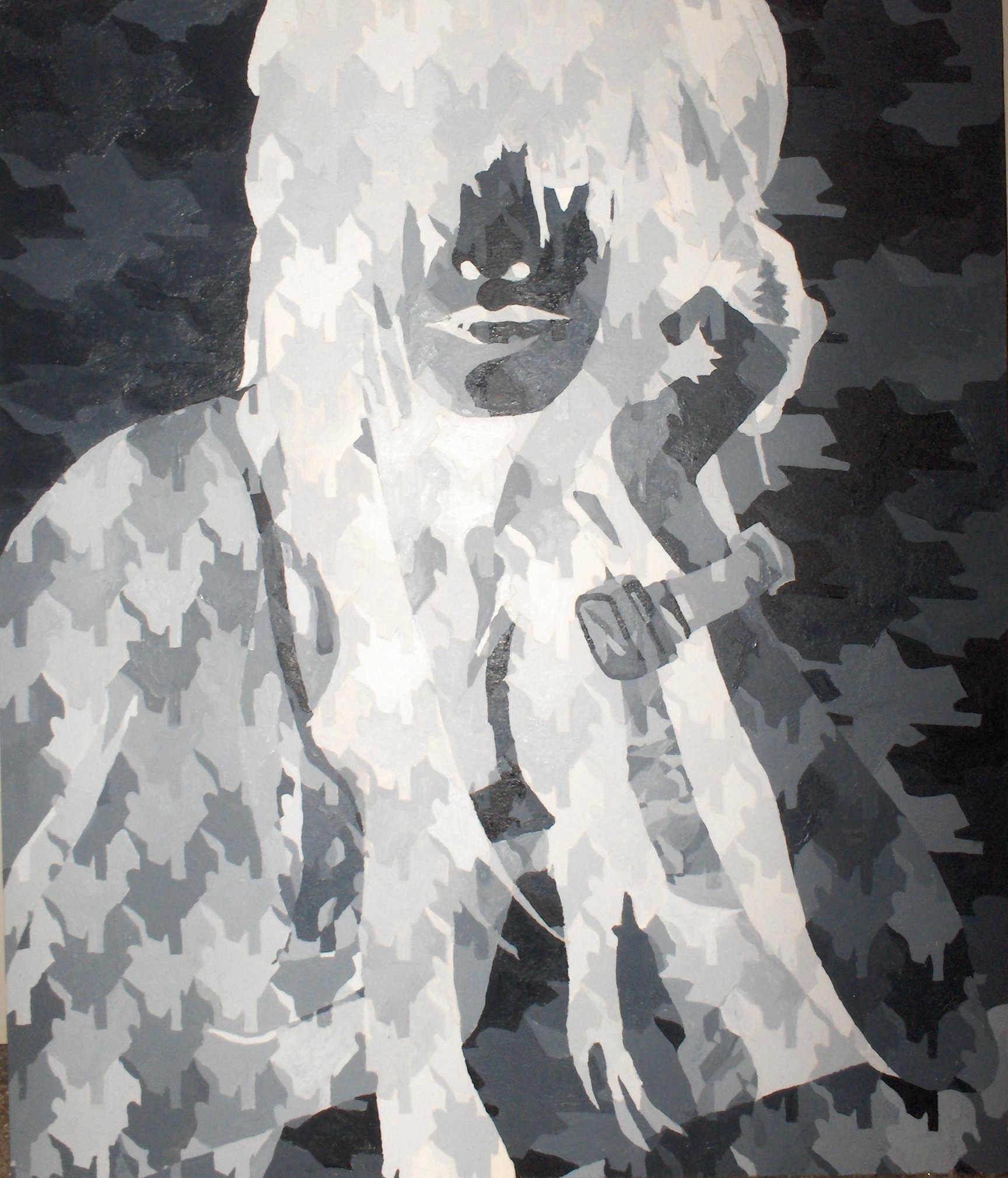 1728x2020 Tessellation Painting Kathryn Nicole Weber - Grayscale Acrylic Painting