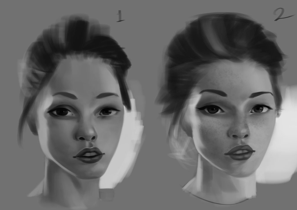 1024x724 Grayscale Painting Practice By C4sekha - Grayscale Painting