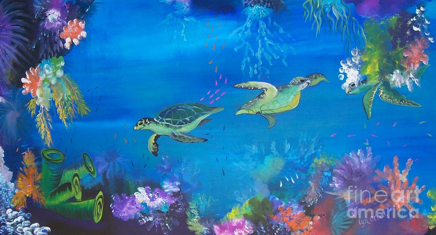 900x486 Wait For Me Painting By Lyn Olsen - Great Barrier Reef Painting