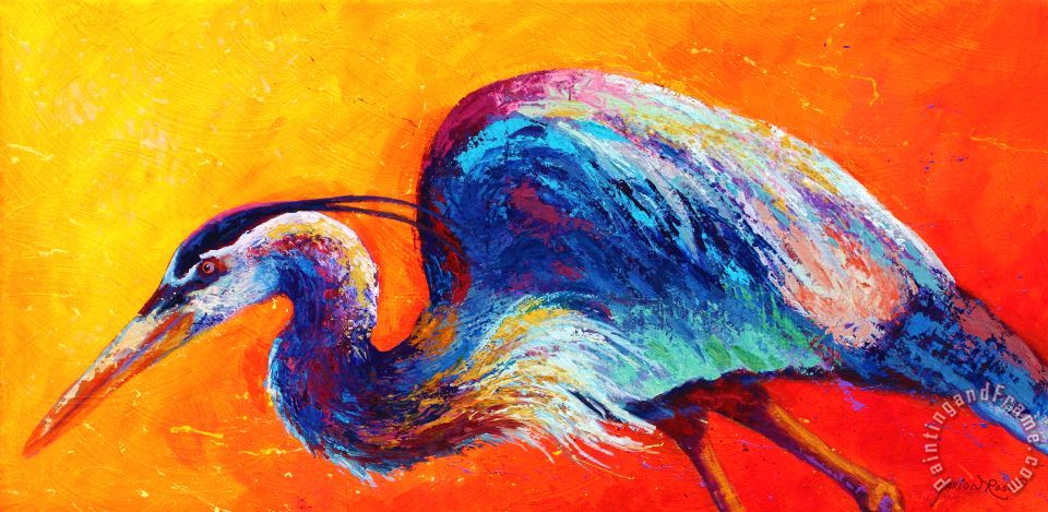 960x469 Marion Rose Daddy Long Legs - Great Blue Heron Painting
