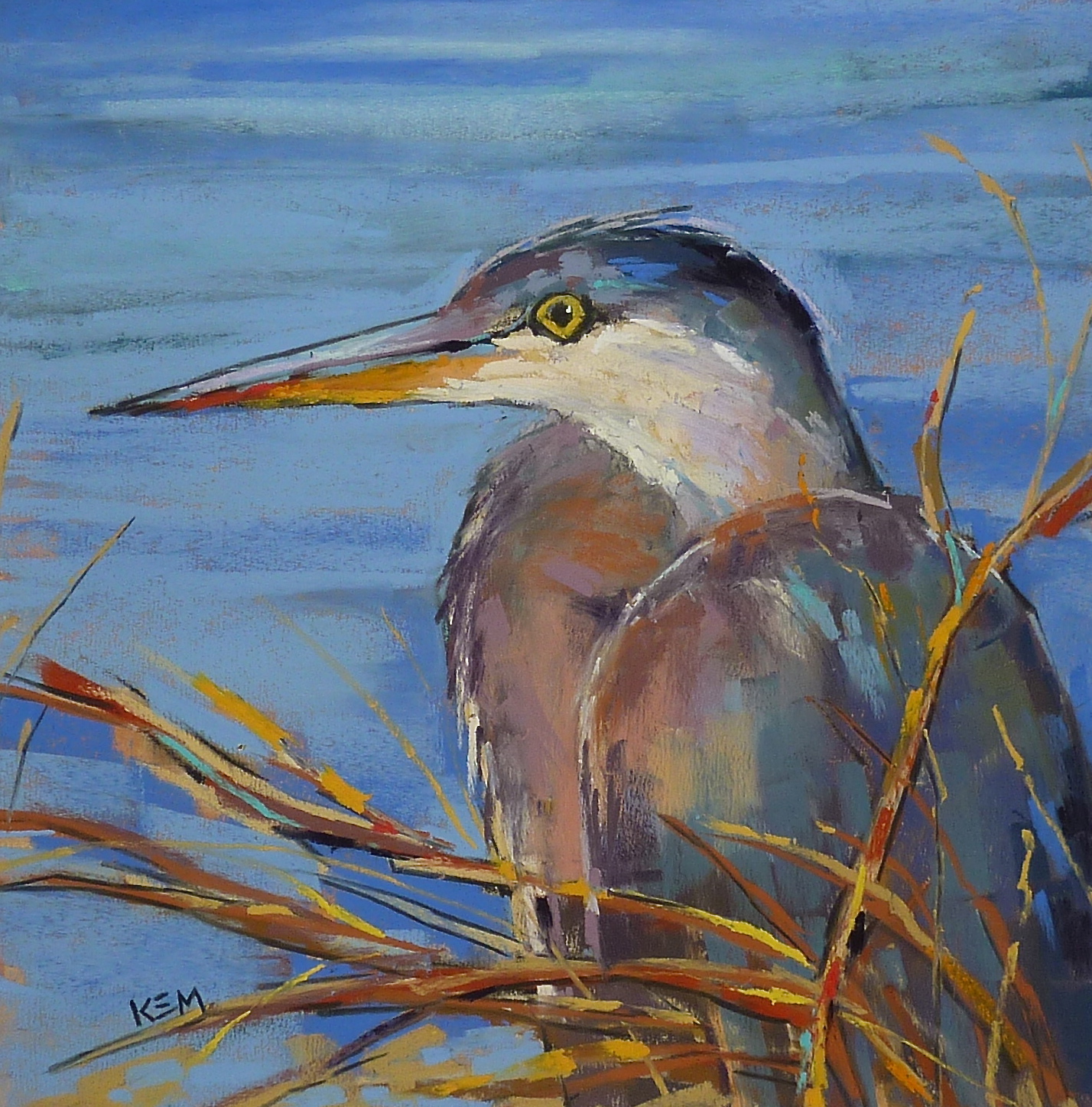 1428x1447 Painting My World First Steps In Painting A Bird Great Blue - Great Blue Heron Painting