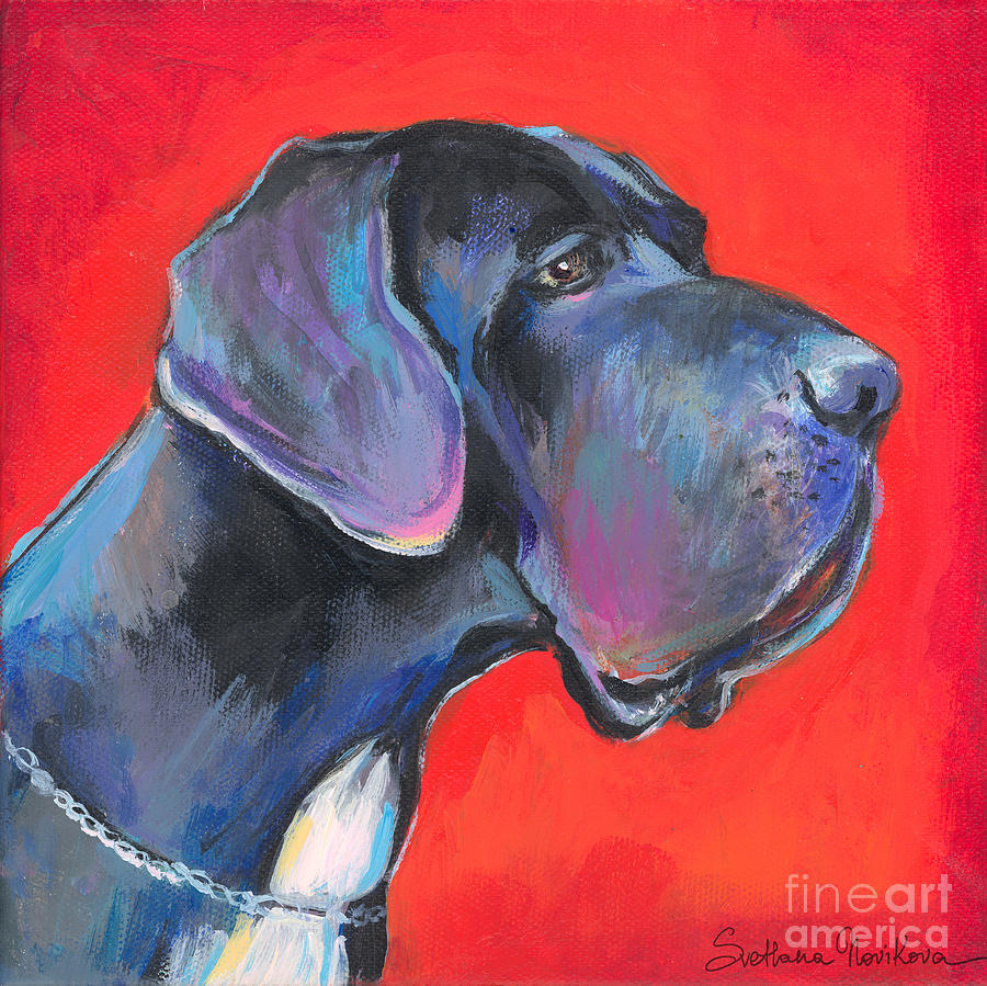 900x899 Great Dane Painting Painting By Svetlana Novikova - Great Dane Painting