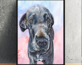 340x270 Great Dane Art Etsy - Great Dane Painting