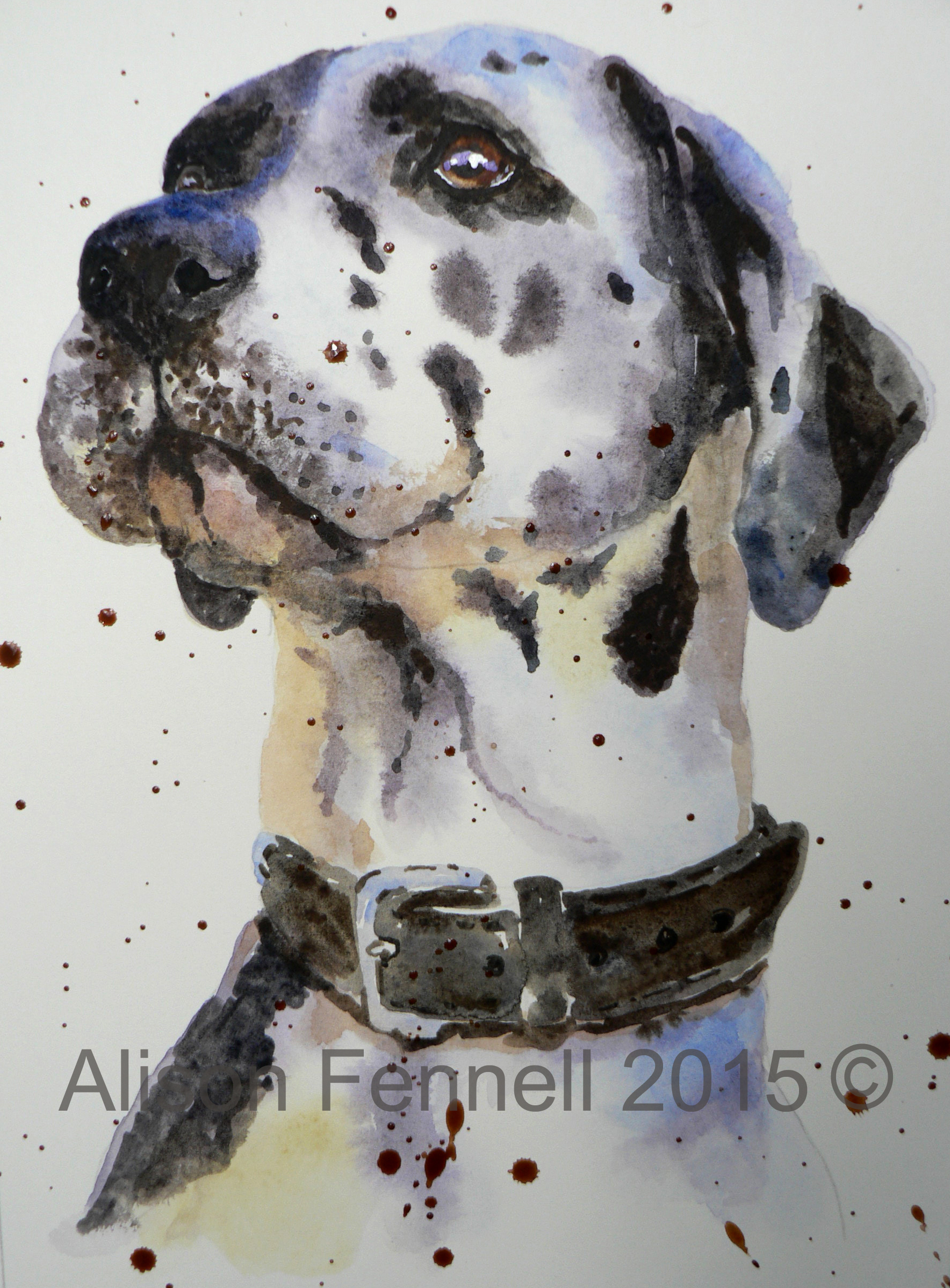 1768x2397 Painting Dogs In Watercolour Great Dane Tutorial Alison - Great Dane Painting