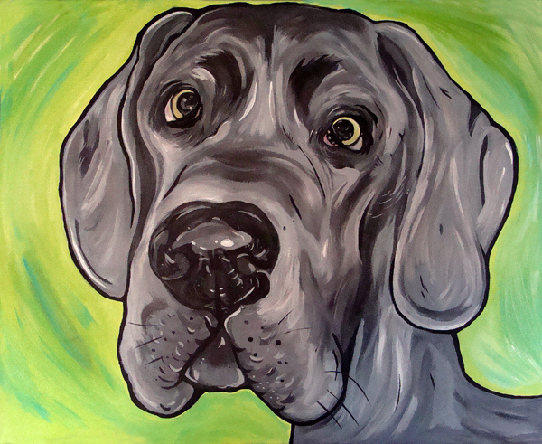 600x491 Great Dane Woof Factory - Great Dane Painting