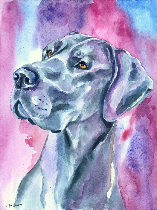 525x700 Blue Mood - Great Dane Painting