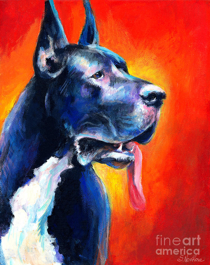 713x900 Great Dane Dog Portrait Painting By Svetlana Novikova - Great Dane Painting