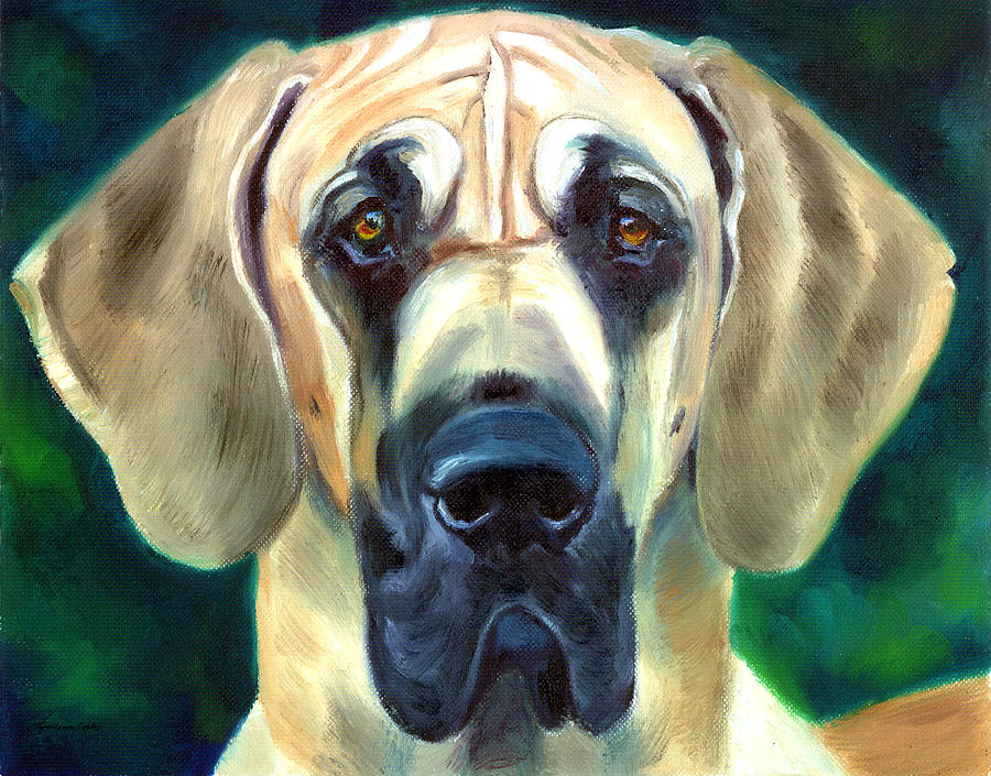 900x705 Great Dane Nobility Painting By Lyn Cook - Great Dane Painting