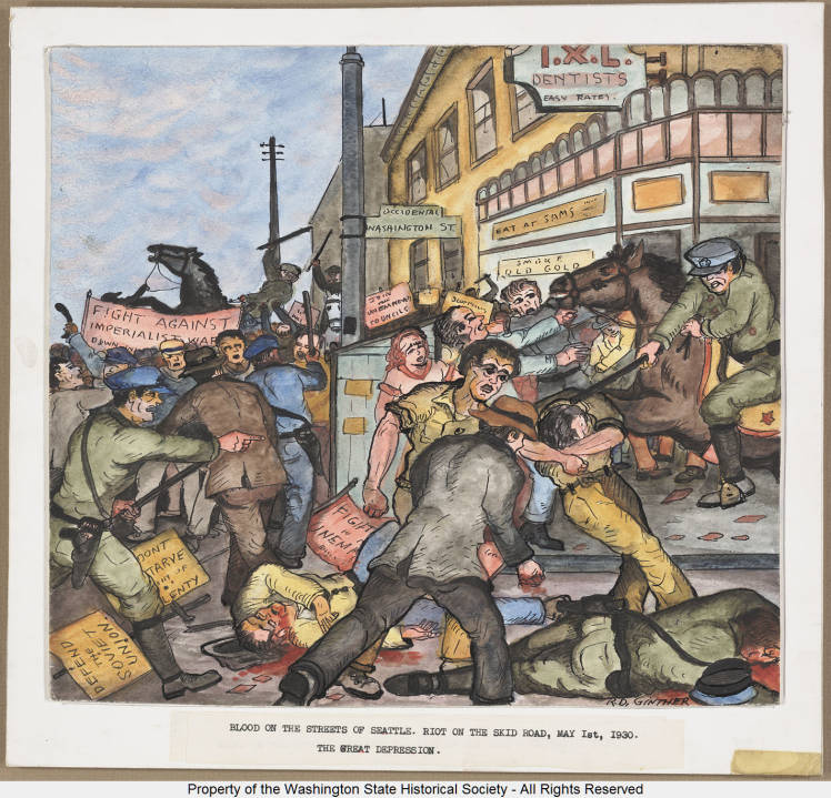 748x719 Ronald Debs Ginther - Great Depression Painting