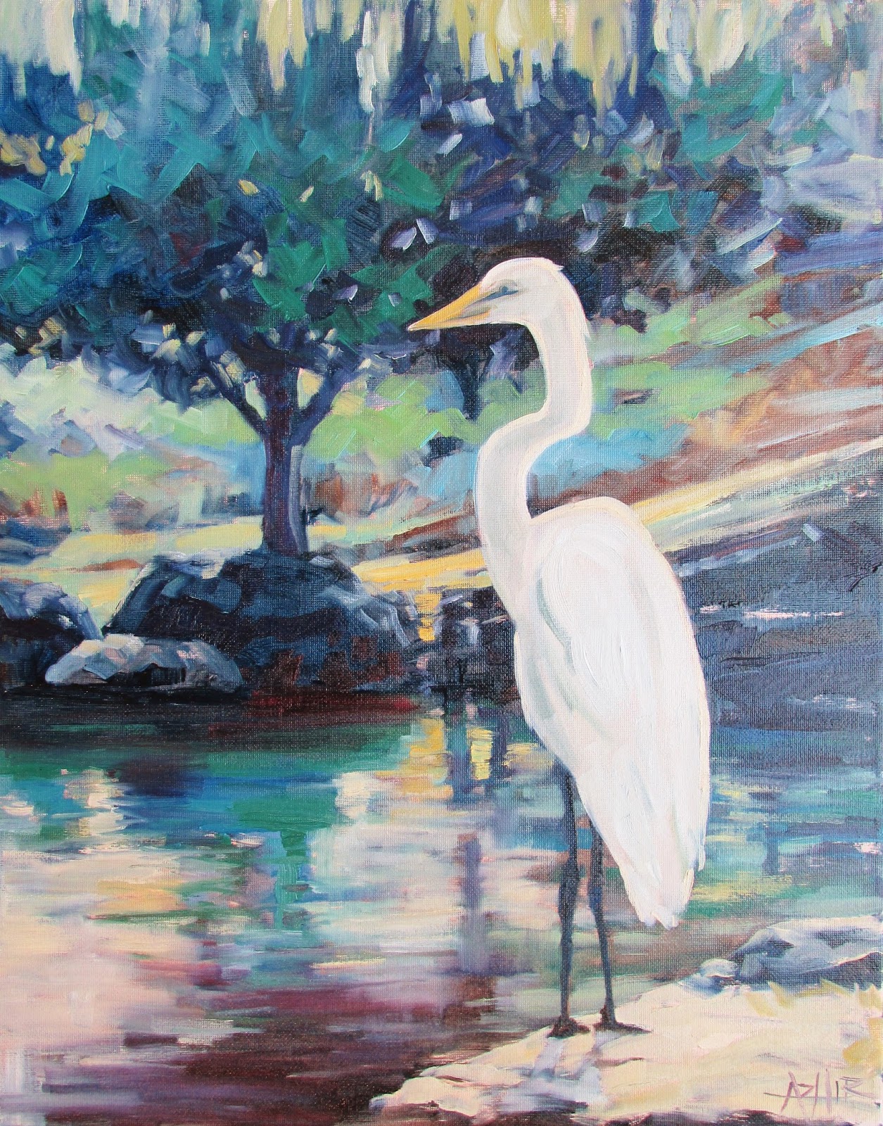 1255x1600 30 Paintings In 30 Days Challenge Day 5 - Great Egret Painting