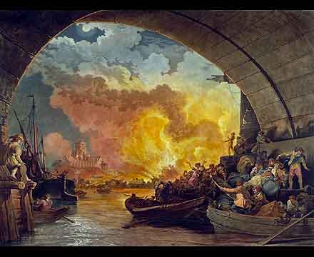 440x360 History Picture Gallery - Great Fire Of London Painting