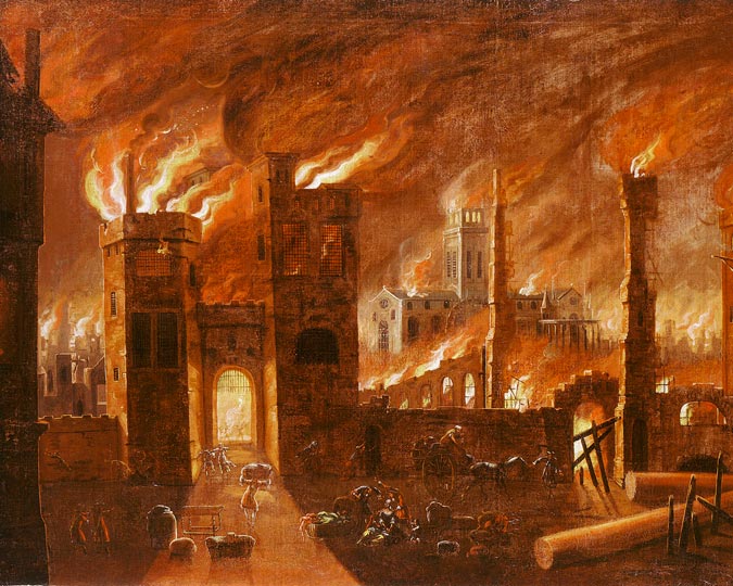 675x540 The Great Fire Of London 1666 - Great Fire Of London Painting