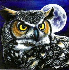 236x238 Great Horned Owl Painting (C) Kestrel Creative Owls - Great Horned Owl Painting