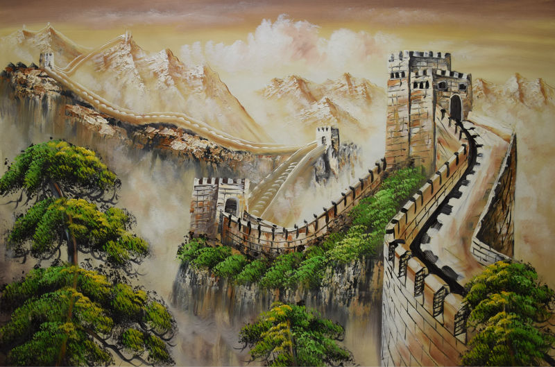 800x529 Handpainted Knife Oil Painting On Canvas Abstract The Great Wall - Great Painting