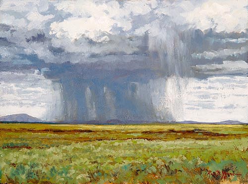 500x372 High Plains Drifter, Storm Near Crates Of The Moon Monument - Great Plains Painting
