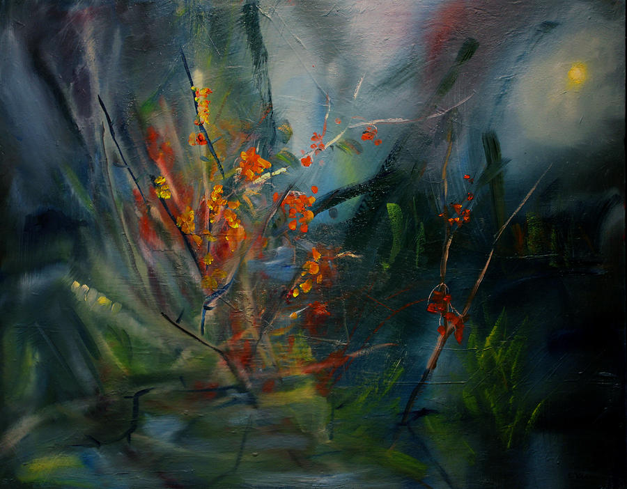 900x702 August Moon When Chokeberries Begin To Ripen Arapaho Tribe Great - Great Plains Painting