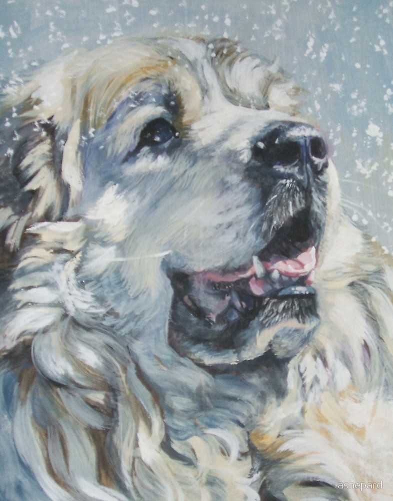 786x1000 Great Pyrenees Fine Art Painting By Lashepard Redbubble - Great Pyrenees Painting