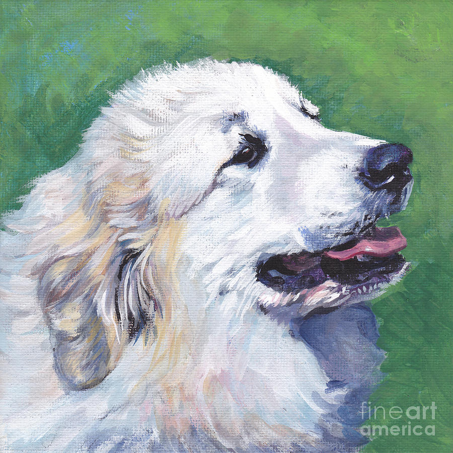 900x900 Great Pyrenees Painting By Lee Ann Shepard - Great Pyrenees Painting